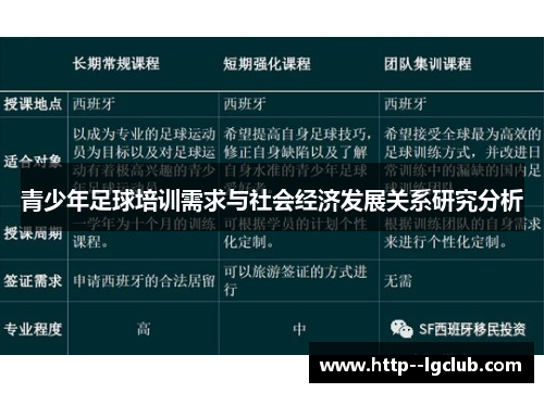 青少年足球培训需求与社会经济发展关系研究分析 青少年足球培训需求与社会经济发展关系研究分析